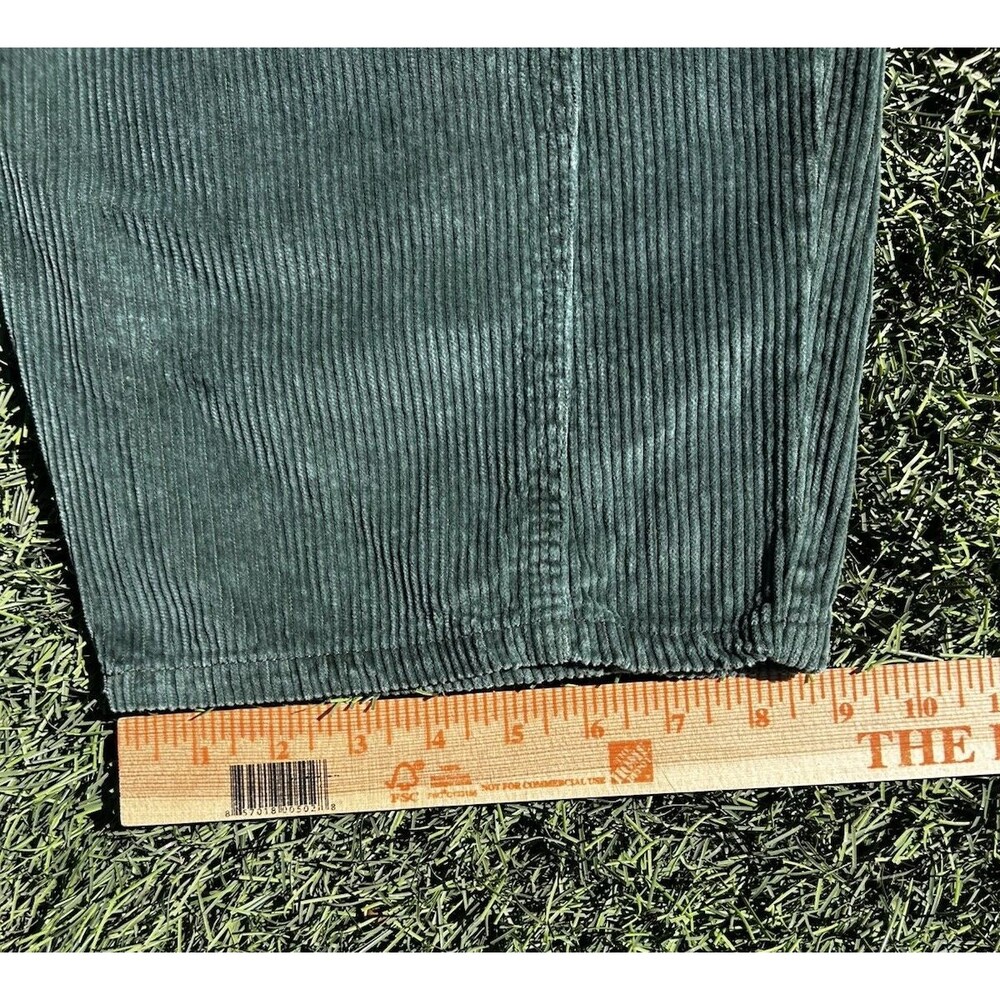 Free People We The Free Good Luck Mid Rise Corduroy Barrel Jeans Green 27 Boho - Picture 9 of 13